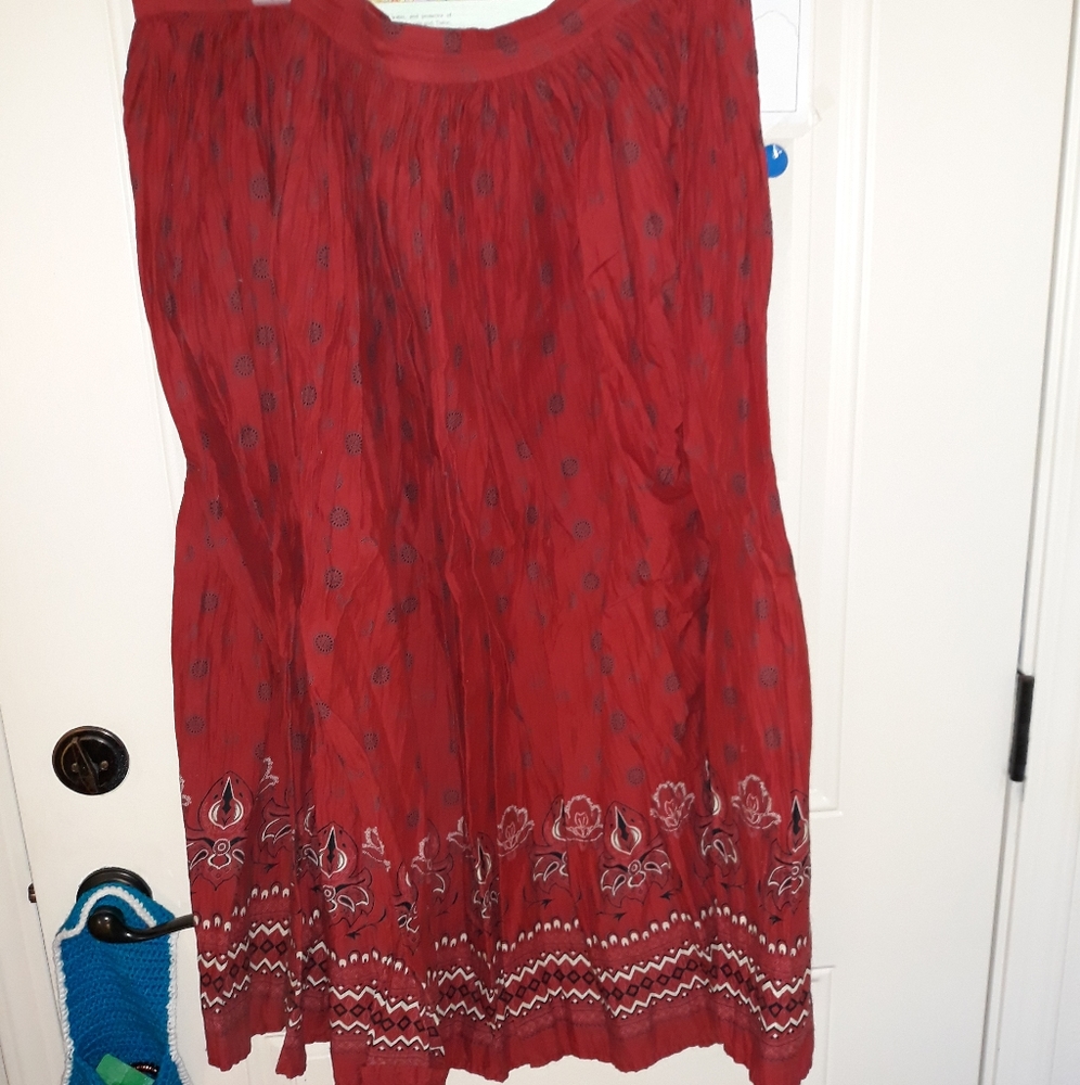 Full length gathered skirt